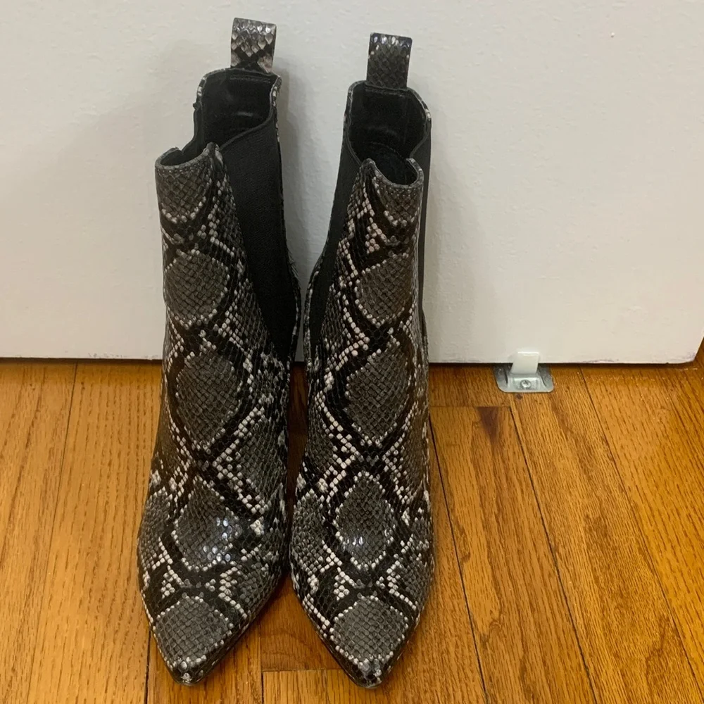 Steve Madden Snakeskin Heeled Boots - Picture 2 of 5